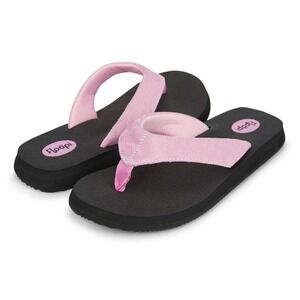 Floopi Gianna Women Weave Knit Flip Flop Pink Black Yoga Mat Sandal 535 Size 11
